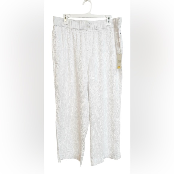 C&C California Gauzy White Wide Leg Beach Pants Size XL NWT - Picture 1 of 5